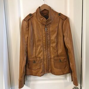 frida g of London Faux Leather Woman’s Jacket Caramel Size M